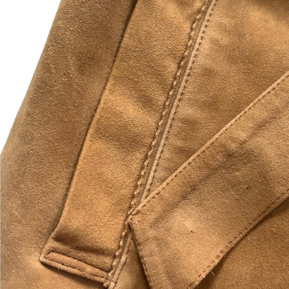 Vintage 70s BEEFALO by Petroff Suede Belted Jacket — Tobacco/Camel Brown,Western - Picture 5 of 14